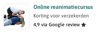 Online reanimatiecursus. Korting voor verzekerden. Beoordeling van een 4,9 op Google reviews.