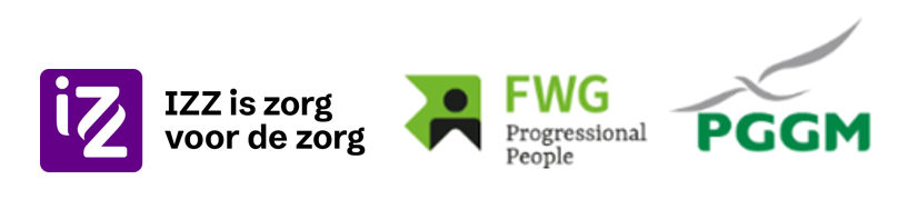 Hier zie je het logo van IZZ, FWG en PGGM