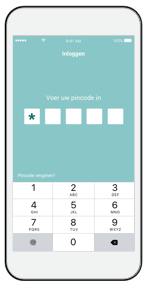 Uitleg inloggen app stap 4 Pincode invoeren